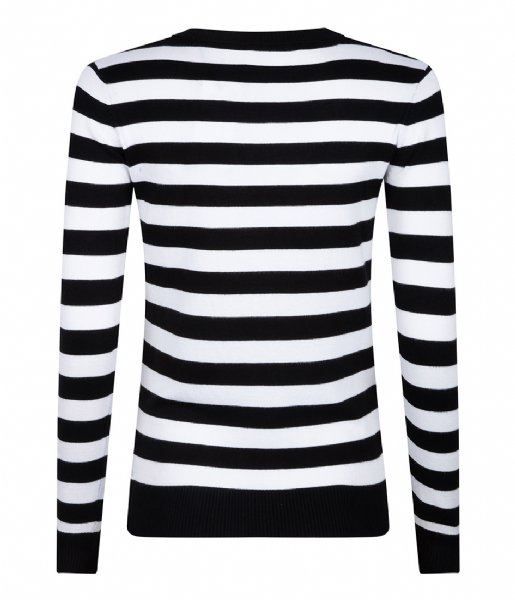 Guess  Paulette Long Sleeve Sweater Black And White Stripe